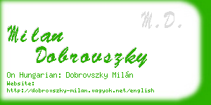 milan dobrovszky business card