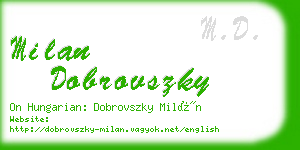 milan dobrovszky business card